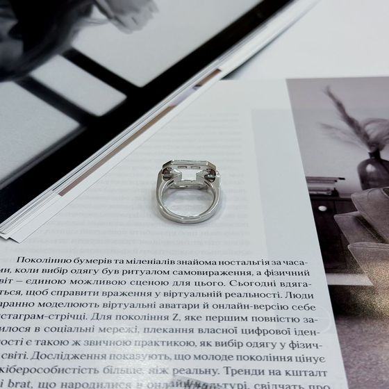 Серебряное кольцо с фианитами