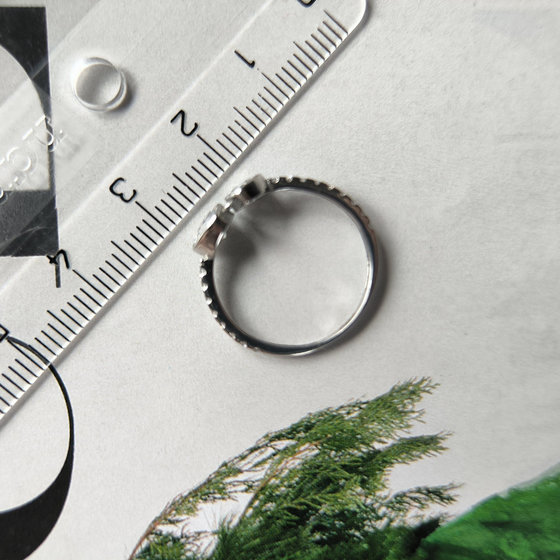 Silver ring with cubic zirconia