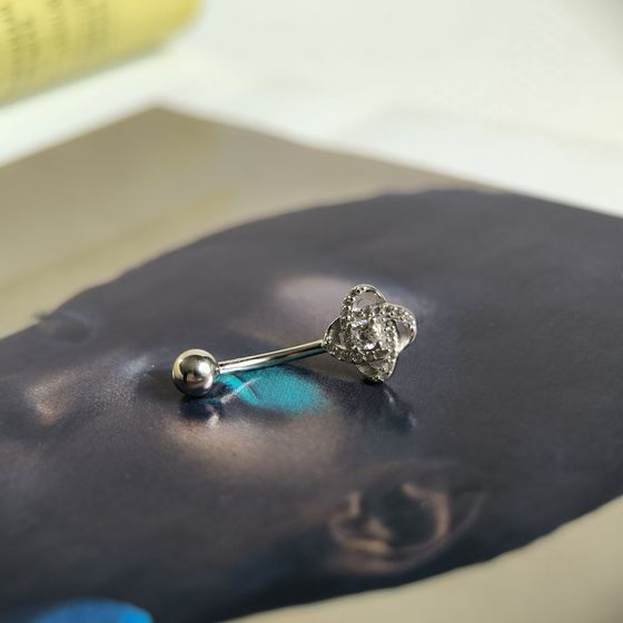 Серебряный пирсинг с фианитами