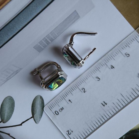 Silver earrings with mystic topaz 4.563ct