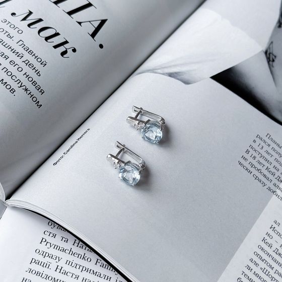 Серебряные серьги с топазом 4.924ct