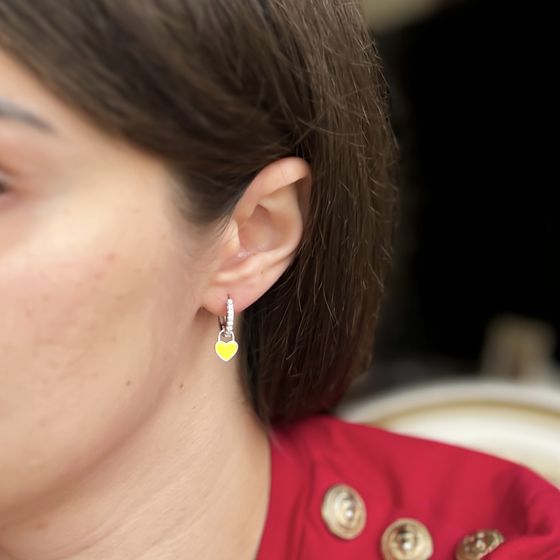 Silver earrings with yemallu, fianites