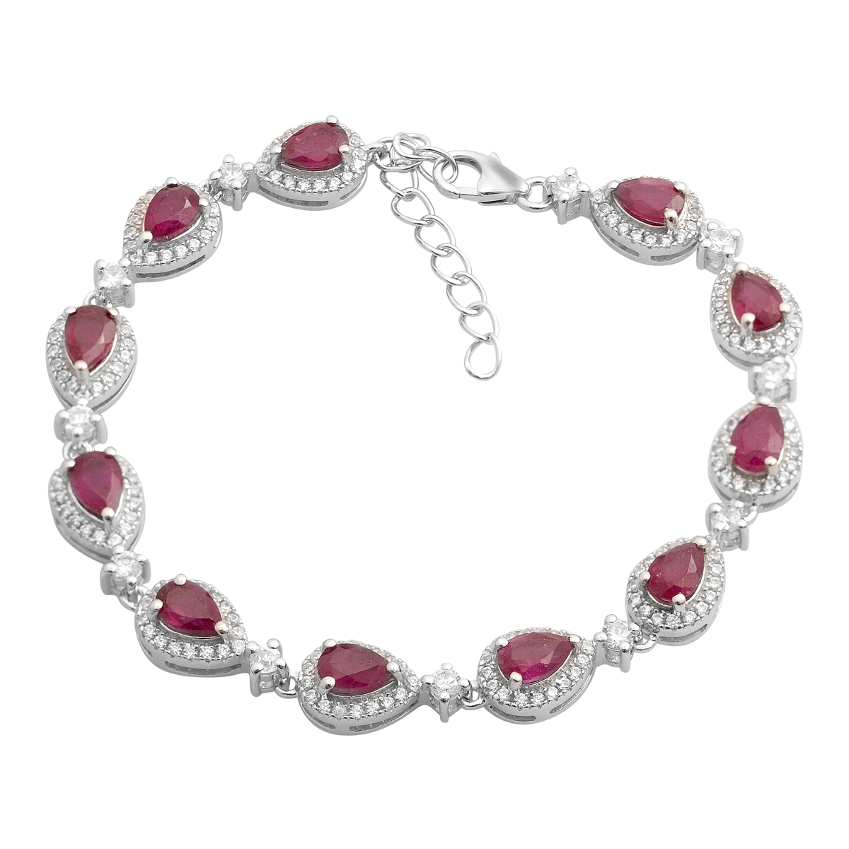 Серебряный браслет с рубином 9.74ct