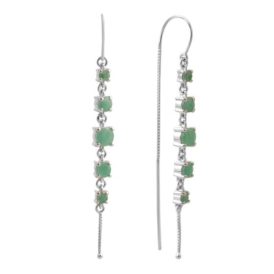 Серебряные серьги с изумрудом 2.447ct