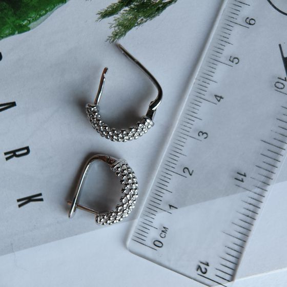 Silver earrings without stones