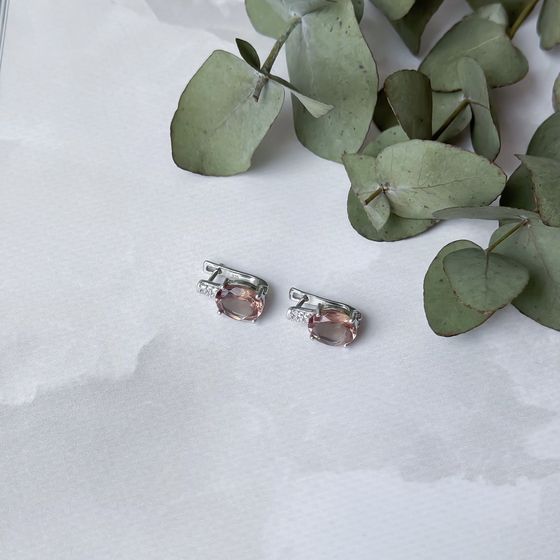 Серебряные серьги с султанитом 5.116ct