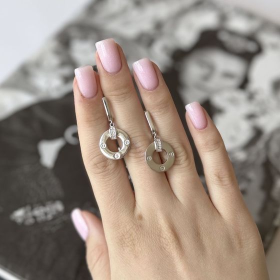 Silver Earrings with Fianites