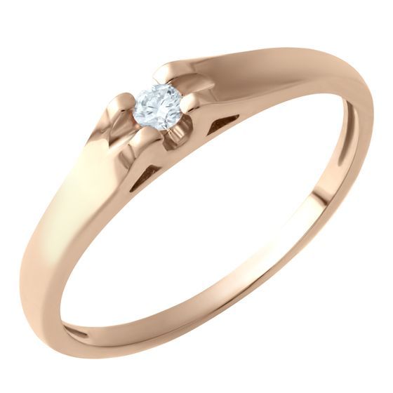 Золотое кольцо с бриллиантом 0.06ct