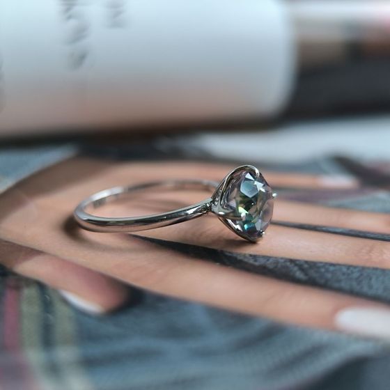 Silver ring with mystic topaz 1.95ct