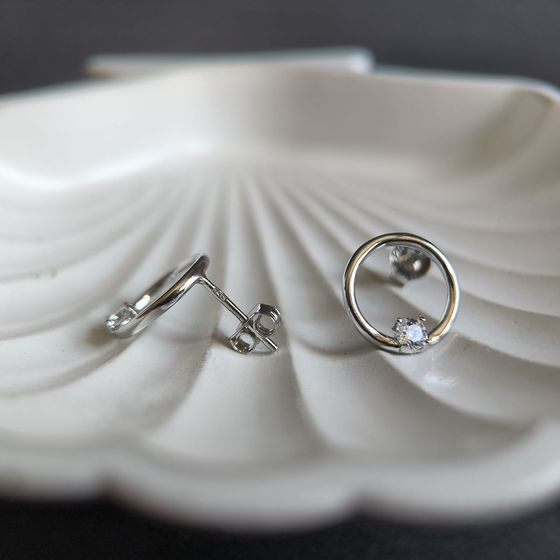 Silver Earrings with Fianites