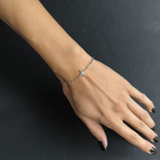 Серебряный браслет с фианитами