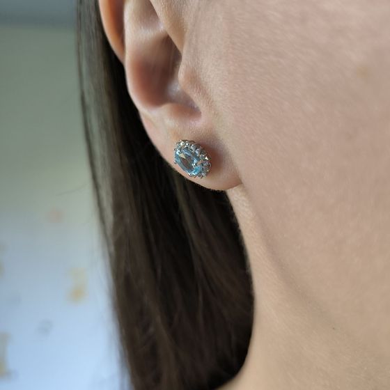 Срібні сережки з топазом 2.302ct