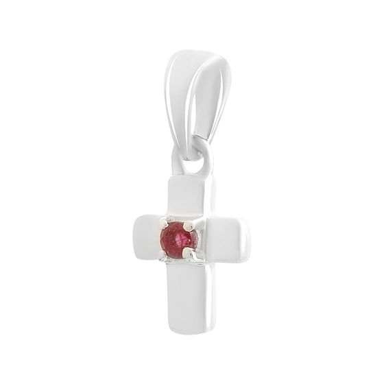 Срібний хрестик з рубіном 0.055ct