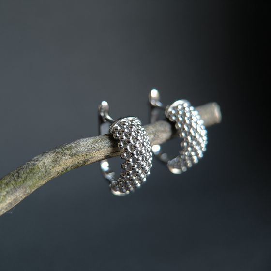 Silver earrings without stones