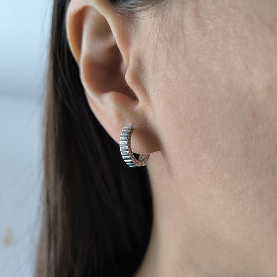 Серебряные серьги с фианитами 0.44ct