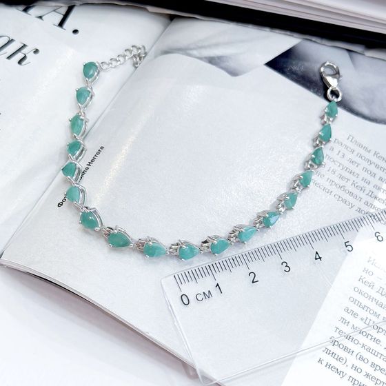 Срібний браслет зі смарагдом 6.717ct