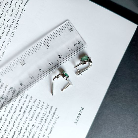Срібні сережки зі смарагдом 1.54ct