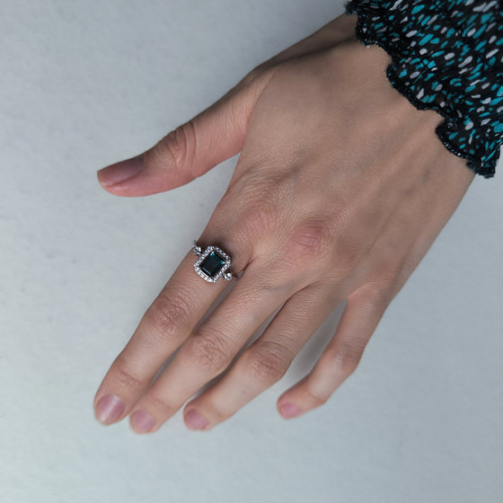 Серебряное кольцо с топазом Лондон Блю