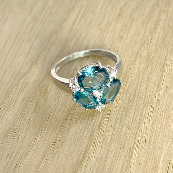 Silver Ring with London Blue Topaz