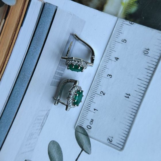 Серебряные серьги с агатом 3.252ct