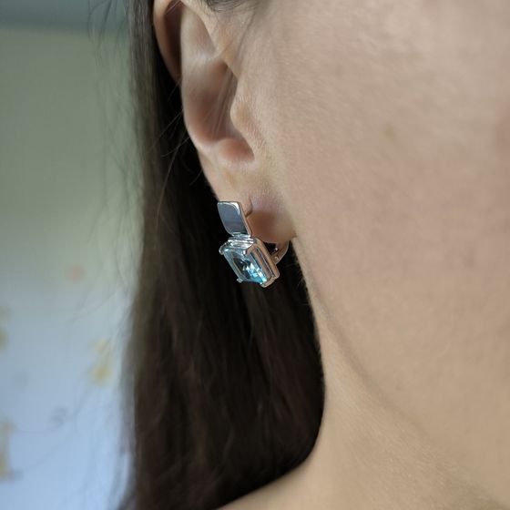 Срібні сережки з топазом 5.838ct
