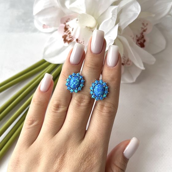 Silver earrings with opal 3.848ct