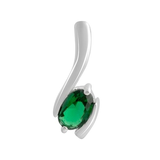 Silver pendant with emerald nano 0.35ct