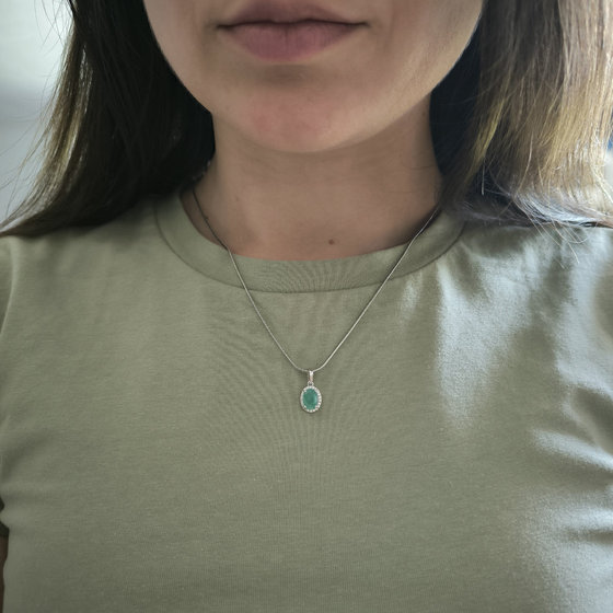 Серебряная подвеска с изумрудом 1.373ct