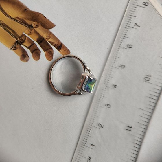 Silver ring with mystic topaz 1.6ct
