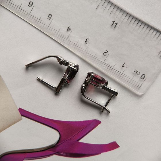 Серебряные серьги с гранатом nano 3.542ct