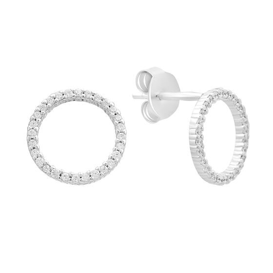 Silver Earrings with Fianites