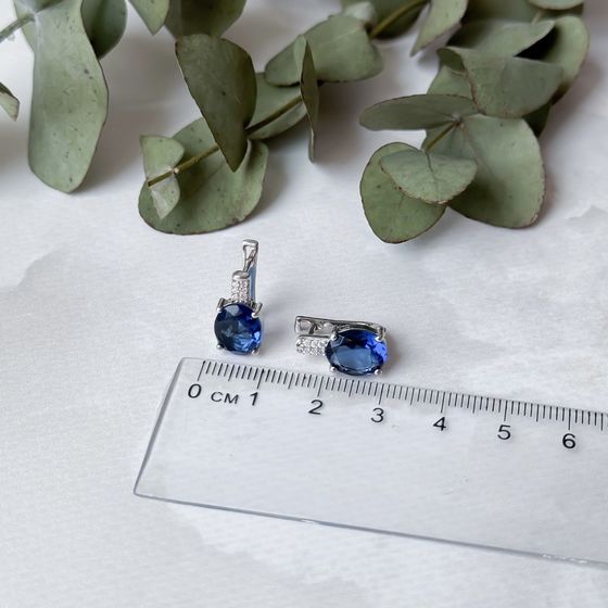 Серебряные серьги с танзанитом nano