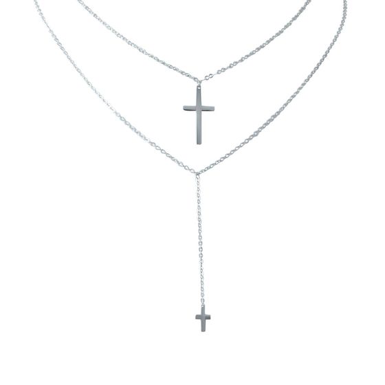Silver necklace without stones