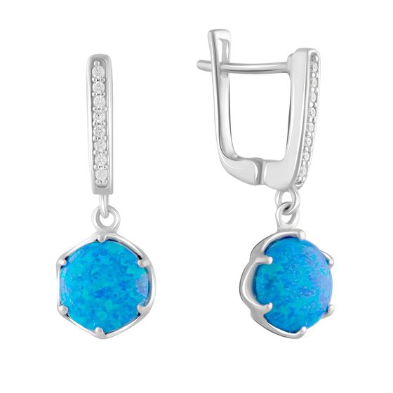Silver earrings with 2.412 carats of opal