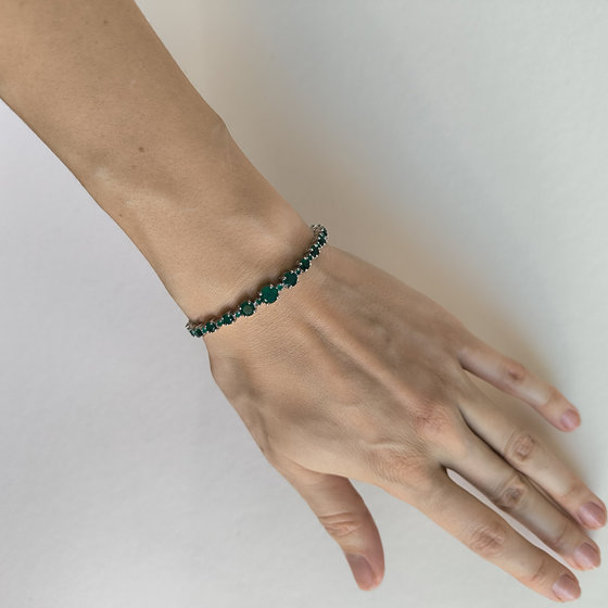 Серебряный браслет с агатом 6.338ct