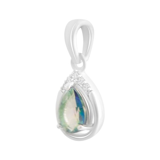 Silver pendant with a 0.555-carat mystic topaz