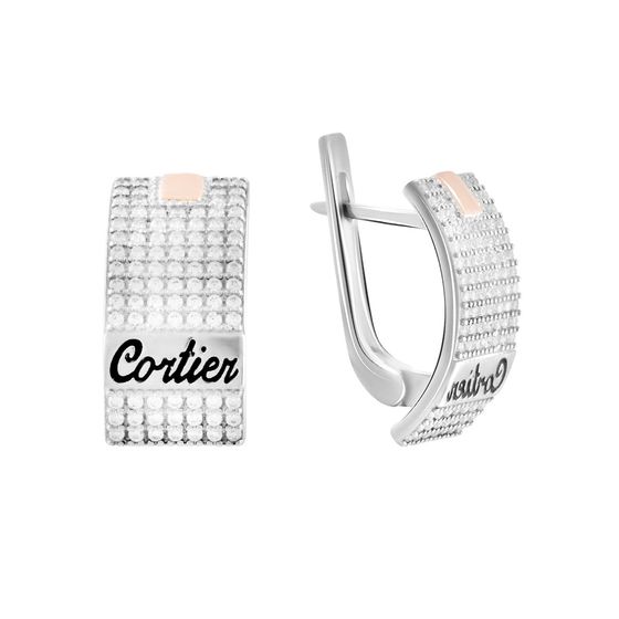 Серебряные серьги с фианитами