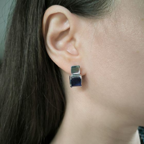 Серебряные серьги с сапфиром 7.2ct