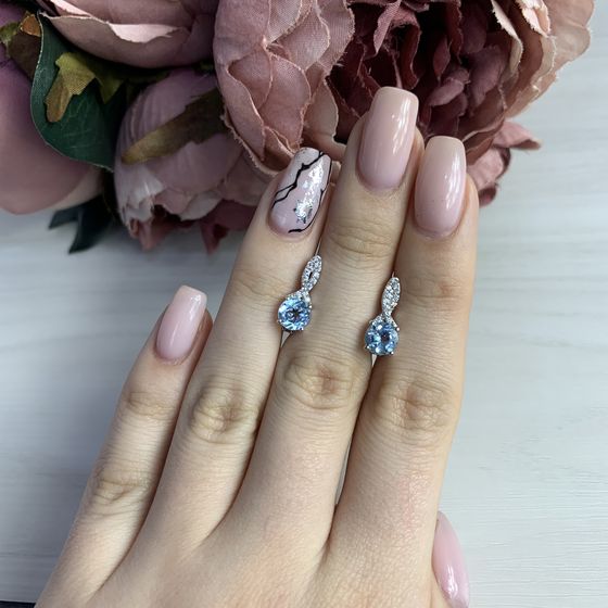 Серебряные серьги с топазом 2.209ct