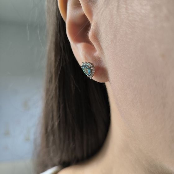 Silver earrings with mystic topaz, 1.601 ct