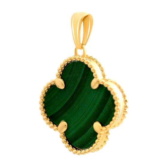 Gold pendant with malachite