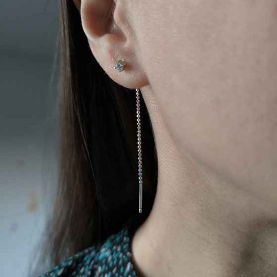 Серебряные серьги с фианитами