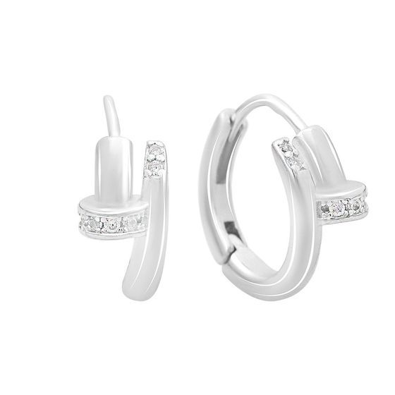 Silver Earrings with Fianites