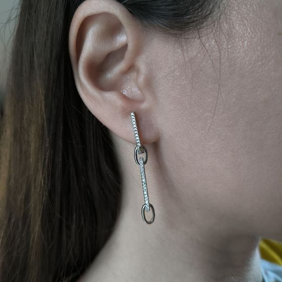 Silver Earrings with Fianites