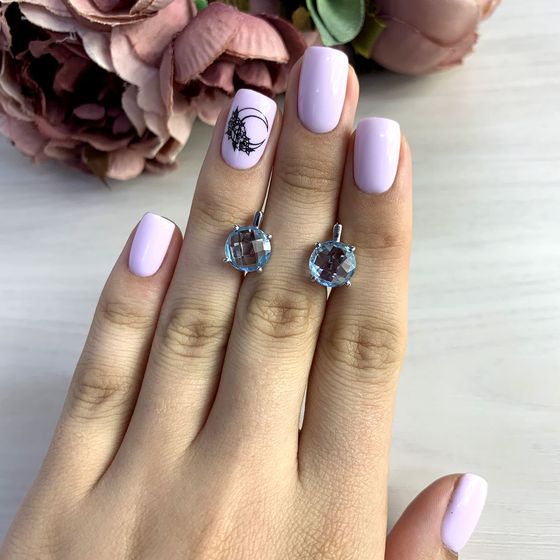 Серебряные серьги с топазом 6.23ct