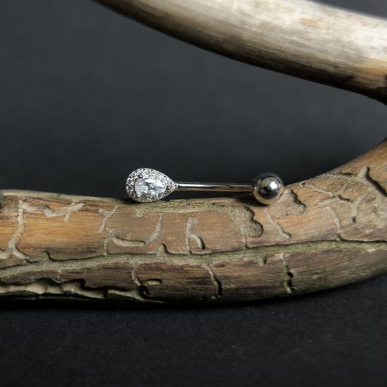 Серебряный пирсинг с фианитами