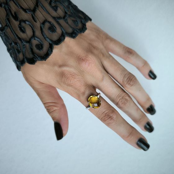 Серебряное кольцо с цитрином nano 3.95ct