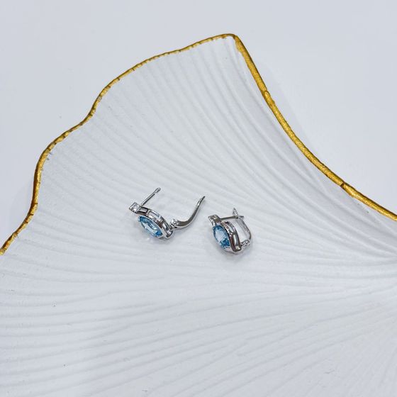 Серебряные серьги с топазом 2.99ct