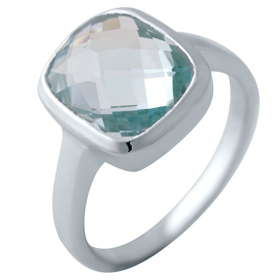 Silver ring with a 6.075-carat topaz