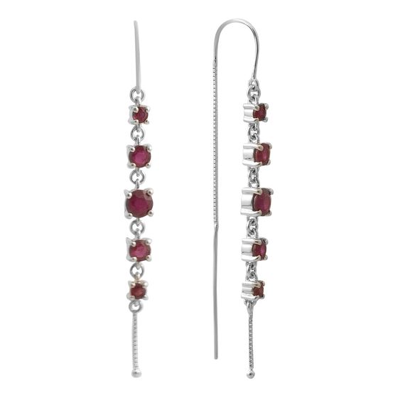 Silver earrings with ruby 3.58ct